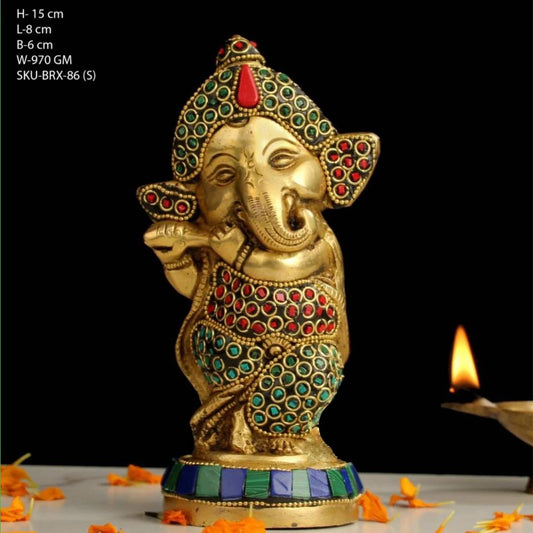 BRASS MUSIC GANESH STONE WORK