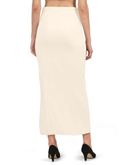 Women Lycra Saree Shapewear Petticoat Color BUTTER Size L