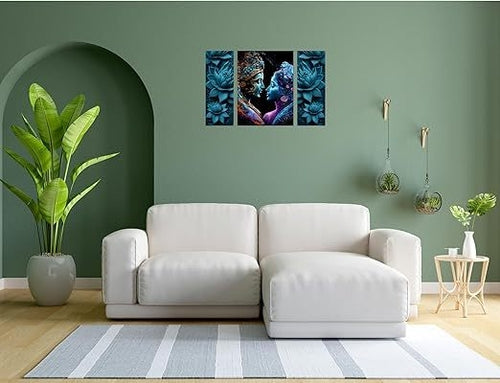 Shree Radha Krishna Universe Painting Set of 3 for Home Decor Your