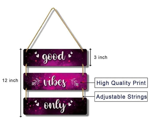 Home Decor Wall Hanging Good Vibes Only Positive Decorative Items and