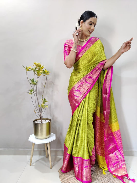 Varuni Lemon Pink Saree