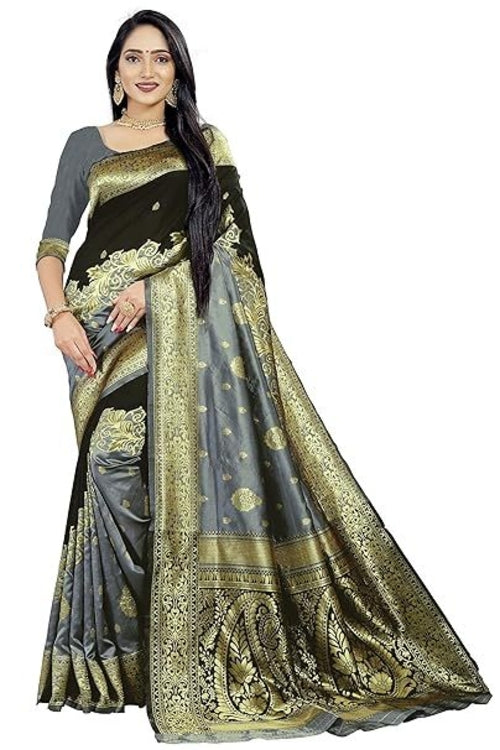 Pack Of 2 Women's Banarasi Silk Saree with Blouse Piece