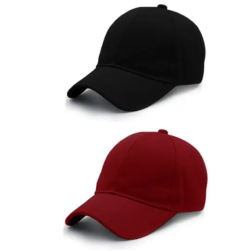 Caps combo |plain black cap|plain maroon cap|cotton black cap |