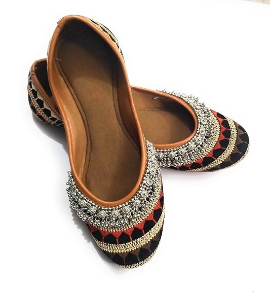 Women Rajasthani Embroidered with Payal Punjabi Mojari Juti Shoe