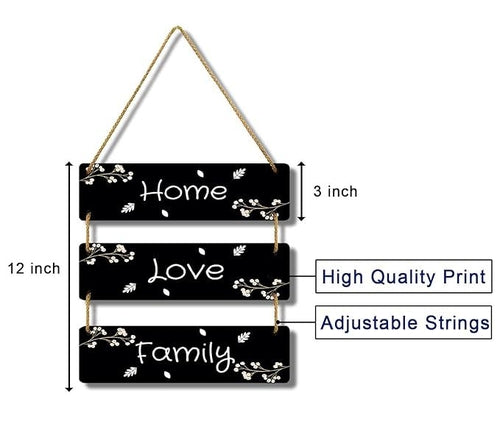 Home Love Family Wooden Wall Hanger for Home Decor | Office | Gifts |