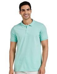 Mens Cotton Solid Regular Fit Half Sleeves Polo T-Shirt