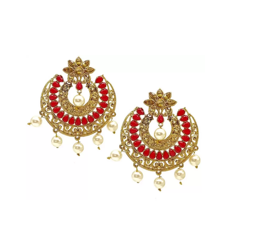 Stylish Earrings for Women and Girls Amber Brass Jhumki Earring