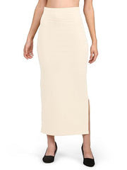 Women Lycra Saree Shapewear Petticoat Color BUTTER Size L