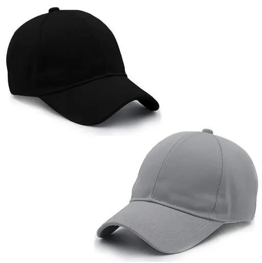 Caps combo | plain black cap | plain grey cap | cotton black cap |