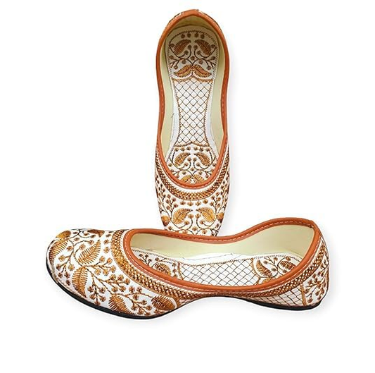 Women's Mojari Traditional Punjabi Jutti Ethnic Shoes (Size-UK-8)