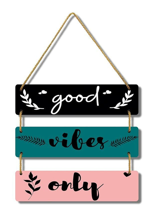 Home Decor Wall Hanging Good Vibes Only Positive Decorative Items and