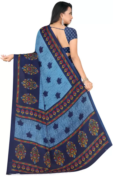 Printed Daily Wear Georgette Saree  (Multicolor)