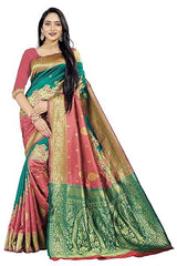 Women's Jacquard Art Silk Saree with Blouse Piece (GC_NL27