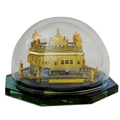  Golden Temple Covered by a Glass Dome for Decor 24K Gold Plated Idol