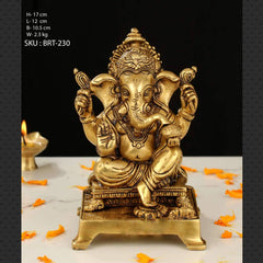 12"BRASS FRAME GANESHA LAKSHMI STATUE