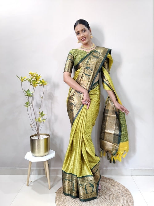 Varuni Lemon Green Saree