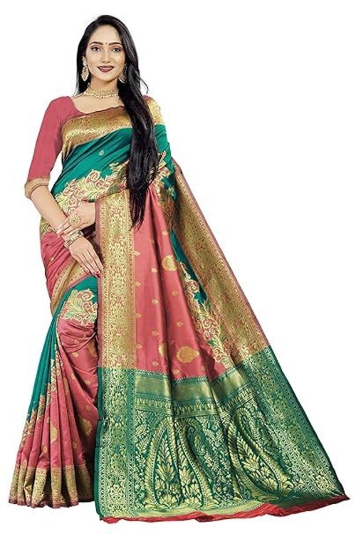 Women's Jacquard Art Silk Saree with Blouse Piece (GC_NL27