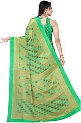 Printed Daily Wear Crepe Saree  (Green)