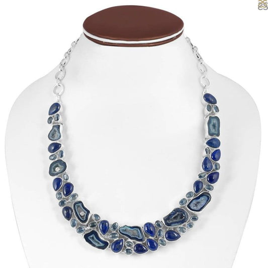 Agate (Blue) Necklace For Women Artificial