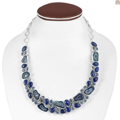 Agate (Blue) Necklace For Women Artificial