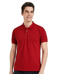 Mens Cotton Solid Regular Fit Half Sleeves Polo T-Shirt