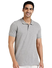 Mens Cotton Solid Regular Fit Half Sleeves Polo T-Shirt