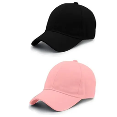 Caps combo |plain black cap|plain pink cap|cotton black cap | fashion