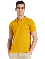 Mens Cotton Solid Regular Fit Half Sleeves Polo T-Shirt