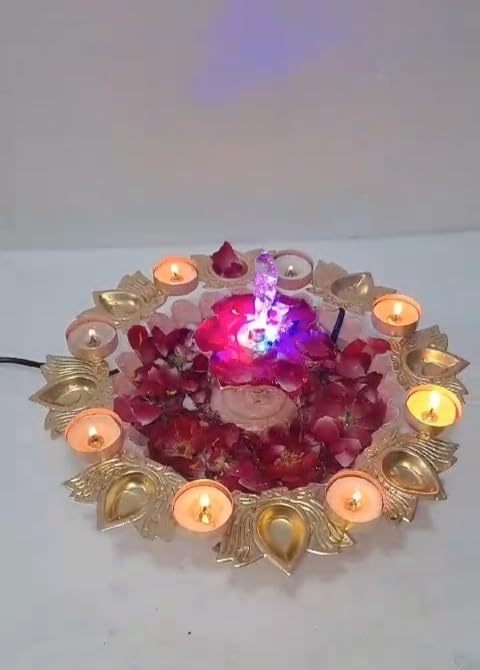 Home Decor Diya Bowl 14inch led & Water Fall