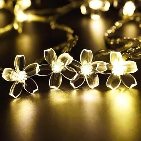 Solar Flower String Lights Outdoor Waterproof WHITE