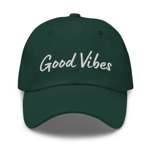 Graphic Baseball Cap, Good Vibes Adjustable Chino Hat