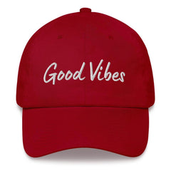 Graphic Baseball Cap, Good Vibes Adjustable Chino Hat