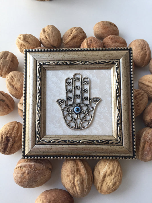 Hamsa Evil Eye Wall Hanging, Hamsa Frame Wall Decor