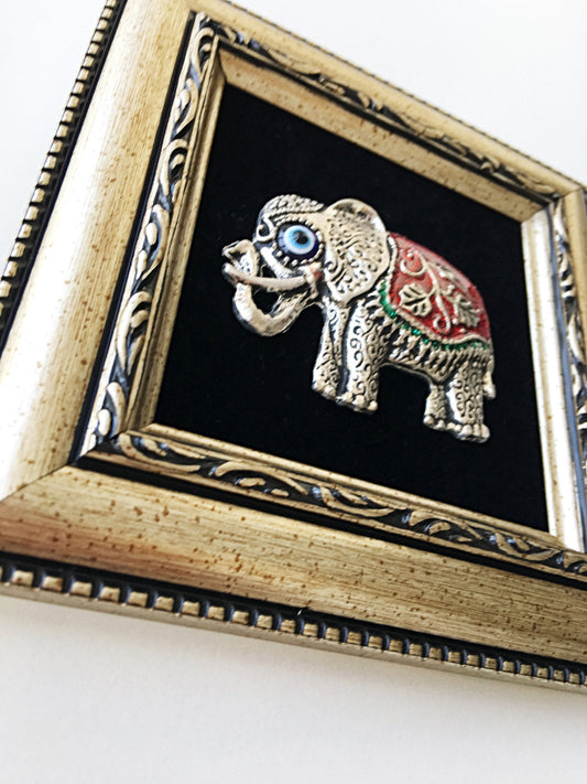 Red Elephant Frame Wall Hanging