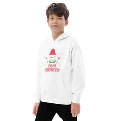 Snow Man Printed Merry Christmas Kids Hoodie