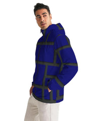 Mens Hooded Windbreaker - Dark Blue Water Resistant Jacket - Jjy30x