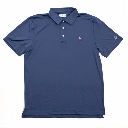 Navy & Flamingo - Golf Polo