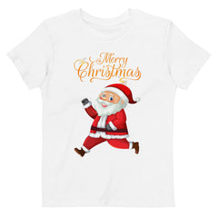 Merry Christmas Santa Claus White Graphic Printed cotton kids t-shirt