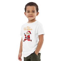 Merry Christmas Santa Claus White Graphic Printed cotton kids t-shirt