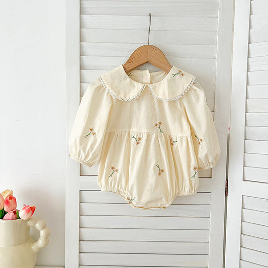 Arrival Autumn Baby Kids Girls Long Sleeves Daisy Floral Embroidery