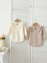 Autumn New Arrival Baby Girls Long Sleeves Geomatric Design Solid