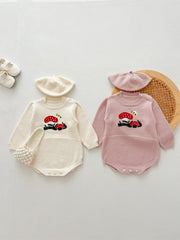 Autumn New Arrival Baby Girls Long Sleeves Mushrooms Embroidered Crew