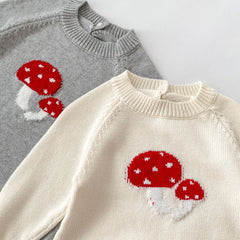 Arrival Autumn Baby Unisex Long Sleeves Mushrooms Jacquard Pattern