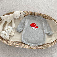 Arrival Autumn Baby Unisex Long Sleeves Mushrooms Jacquard Pattern