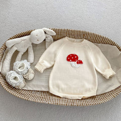 Arrival Autumn Baby Unisex Long Sleeves Mushrooms Jacquard Pattern