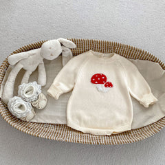 Arrival Autumn Baby Unisex Long Sleeves Mushrooms Jacquard Pattern