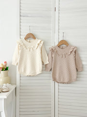 Autumn New Arrival Baby Girls Long Sleeves Geomatric Design Solid