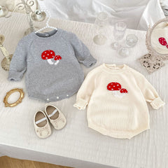 Arrival Autumn Baby Unisex Long Sleeves Mushrooms Jacquard Pattern