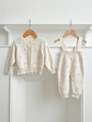 Arrival Autumn Baby Long Sleeves Solid Color Knitted Cardigan and