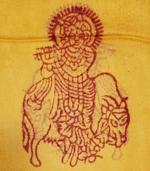 Yellow Primordial Om & Ganesha Printed Scarf